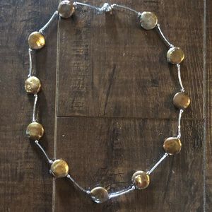 Silver magnetic iridescent stone necklace bracelet